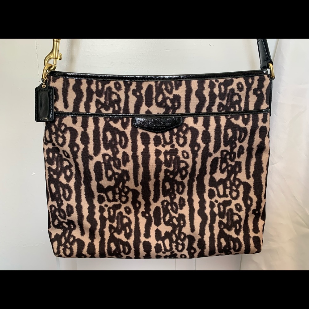 Coach ocelot crossbody purse